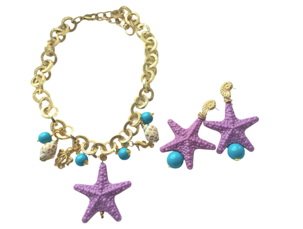 STARFISH NECKLACE AND EARRINGS SET