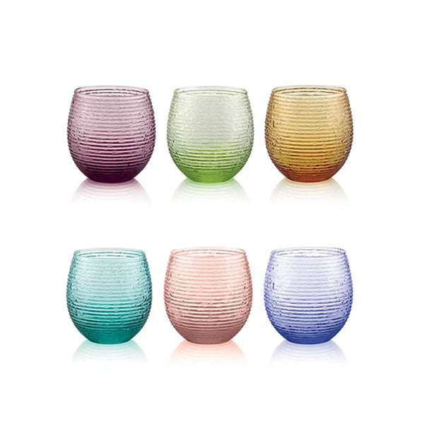 MULTICOLOR SET OF 6 WATER GLASSES